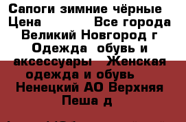 Сапоги зимние чёрные › Цена ­ 3 000 - Все города, Великий Новгород г. Одежда, обувь и аксессуары » Женская одежда и обувь   . Ненецкий АО,Верхняя Пеша д.